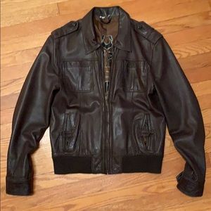 Juicy Couture brown leather jacket, size Medium